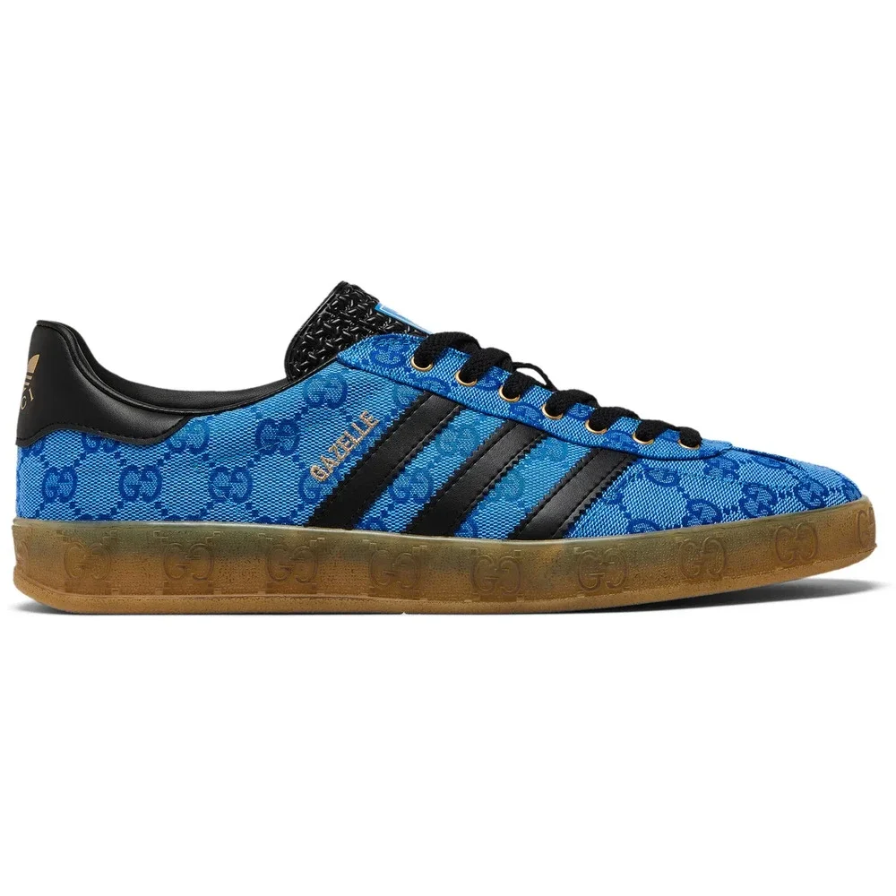 ADIDAS x GUCCI GAZELLE BLUE MEN'S DESIGNER SHOES - MADE IN ITALY SZ 10 44